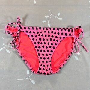 Victoria's Secret Pink and Black Polka Dot Woman Medium Bikini Bottom Adjustable